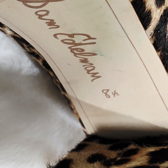 Sam Edelman's Calf Hair Leopard Print Block Heel Pumps Size 8 1/2 - Picture 11 of 13